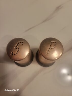 Vintage Copper Mini Salt And Pepper Shaker Set